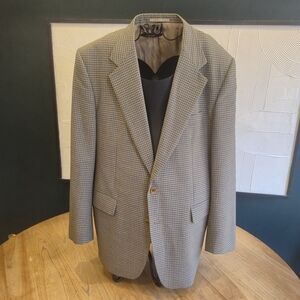 Lubiam Men's Classic Blue and Green Plaid Blazer